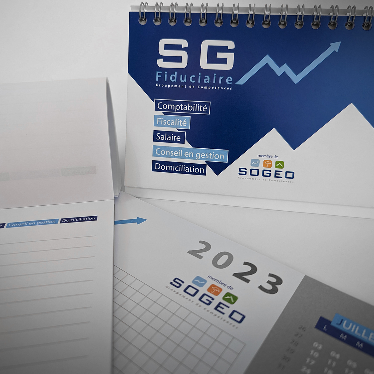 SG Fiduciaire calendrier bloc note sous main