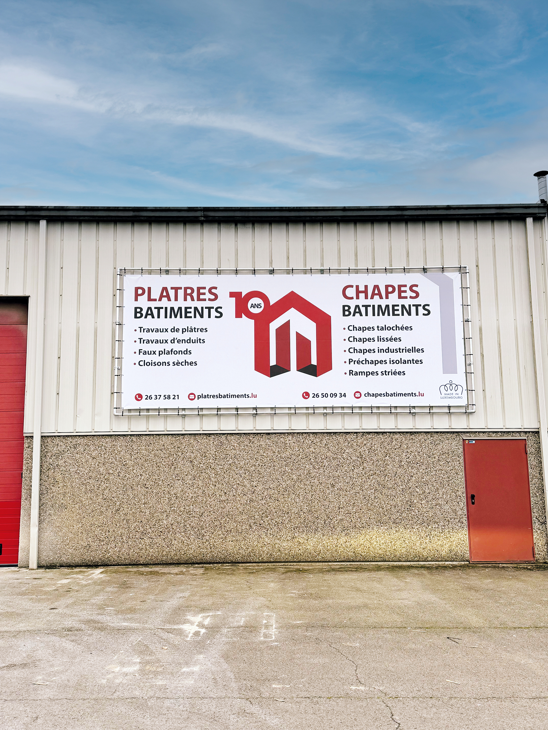 Platres batiments structure baches